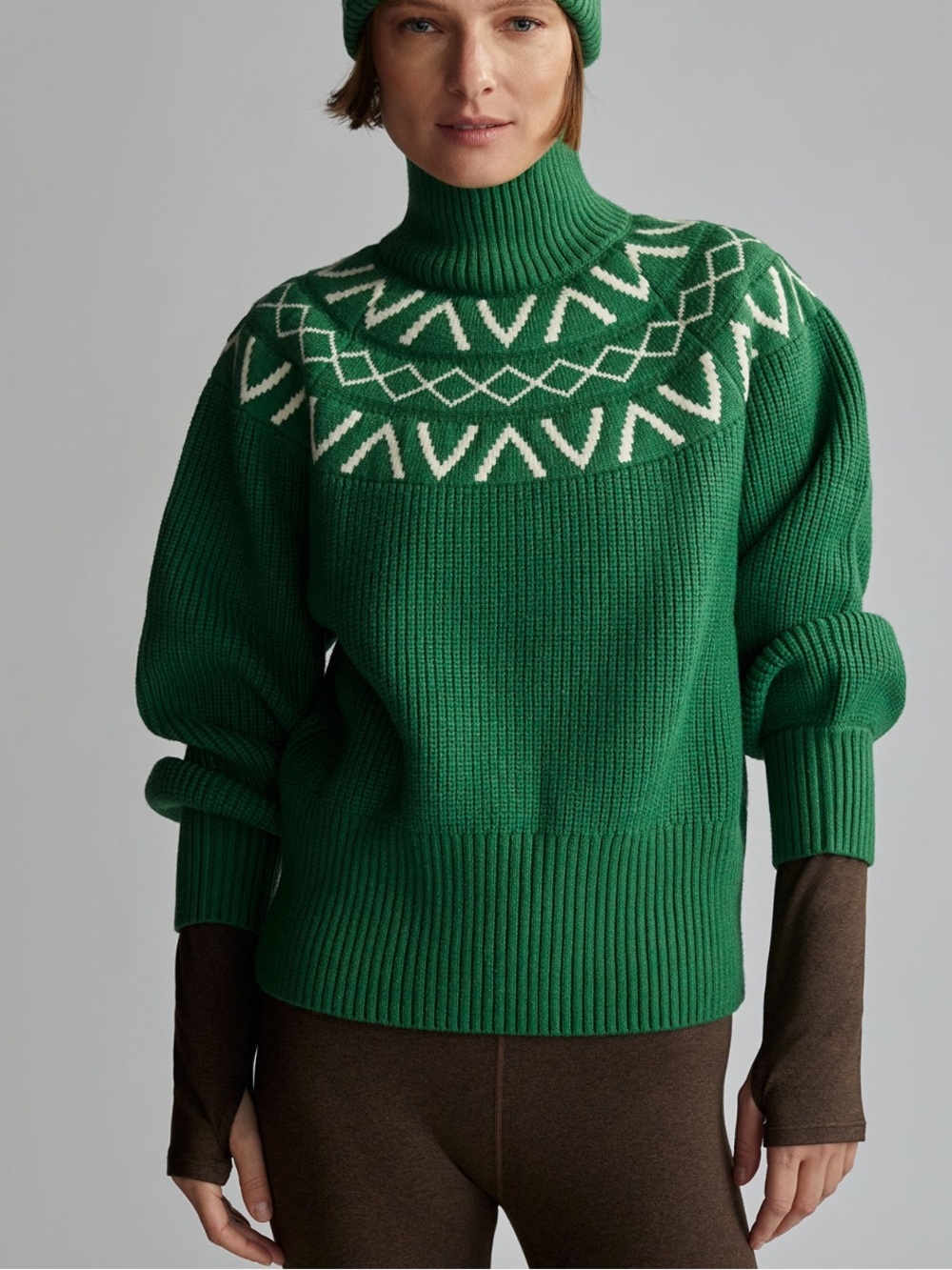 VARLEY Marcie Fairisle Knit Sweater- size Small